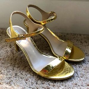 Kenneth Cole gold heel sandal